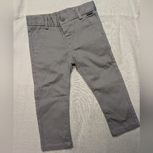 Boboli Infant Grey Chino Pants, Adjustable Waist, Sz18 months, NWT